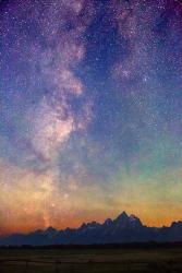 Milky Way dawn over Tetons 1858e | Obraz na stenu