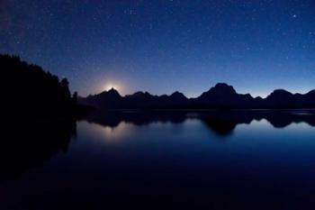 Teton Moonset over Jackson Lake | Obraz na stenu