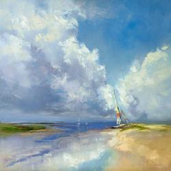 Sailboat on a Sandy Beach | Obraz na stenu