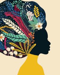 Afro Woman In Yellow | Obraz na stenu