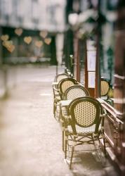 Cafe Chairs on Quiet Village Street | Obraz na stenu
