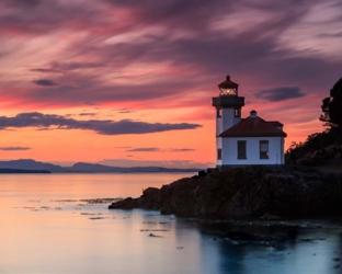 Orange Sunset at Lime Kiln Lighthouse | Obraz na stenu