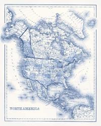 North America in Shades of Blue | Obraz na stenu