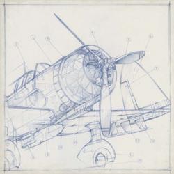 Airplane Mechanical Sketch I | Obraz na stenu