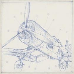 Airplane Mechanical Sketch II | Obraz na stenu