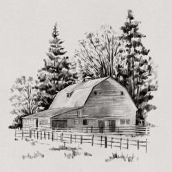 Distant Barn Sketch I | Obraz na stenu