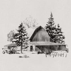 Distant Barn Sketch II | Obraz na stenu