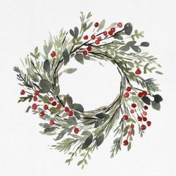 Holly Farmhouse Wreath II | Obraz na stenu