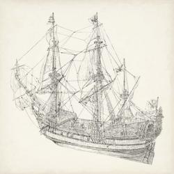 Antique Ship Sketch I | Obraz na stenu