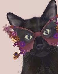 Cat and Flower Glasses | Obraz na stenu