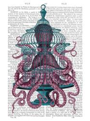 Pink Octopus in Cage | Obraz na stenu