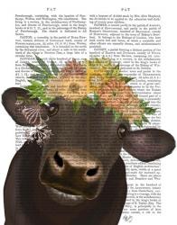 Cow with Flower Crown 1 Book Print | Obraz na stenu