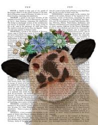 Cow with Flower Crown 2 Book Print | Obraz na stenu