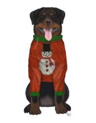 Christmas Des - Rottweiler in Christmas Sweater | Obraz na stenu