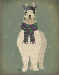 Llama with Purple Scarf, Full | Obraz na stenu