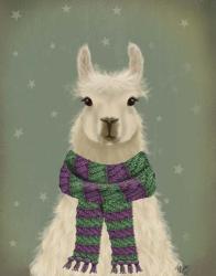 Llama with Purple Scarf, Portrait | Obraz na stenu