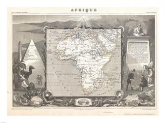 1847 Levasseur Map of Africa | Obraz na stenu