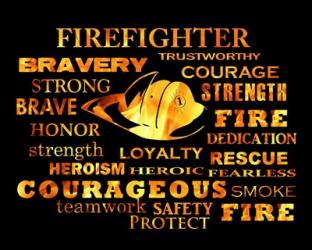 Firefighter Words | Obraz na stenu