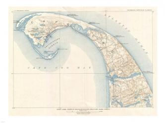 1908 U.S. Geological Survey Map of Provincetown, Cape Cod, Massachusetts1908 | Obraz na stenu