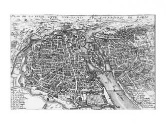 Paris bird's eye view 17th century | Obraz na stenu