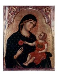 Madonna Holding Rose with Child | Obraz na stenu