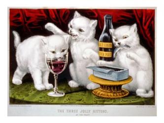 The Three Jolly Kittens: At The Feast | Obraz na stenu