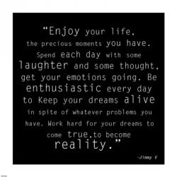 Enjoy Life, Jimmy V Quote | Obraz na stenu