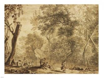 Woodland Landscape with Nymphs and Satyrs | Obraz na stenu