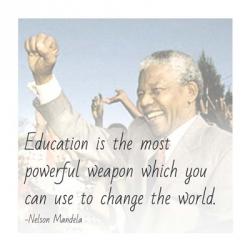 Education is the Most Powerful Weapon - Nelson Mandela Quote | Obraz na stenu