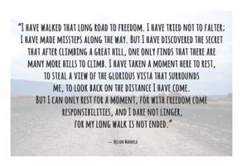 Road to Freedom - Nelson Mandela Quote | Obraz na stenu