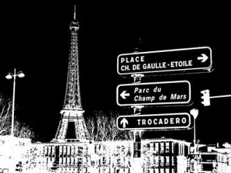 Photograph of street signs in Paris - Black | Obraz na stenu