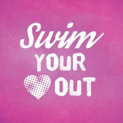 Swim Your Heart Out - Pink Vintage | Obraz na stenu