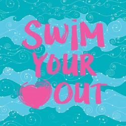 Swim Your Heart Out - Teal Pink | Obraz na stenu