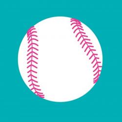 White Softball on Teal | Obraz na stenu