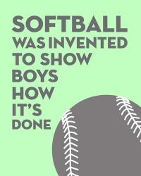 Softball Quote - Grey On Mint | Obraz na stenu