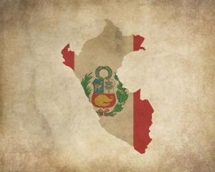 Map with Flag Overlay Peru | Obraz na stenu