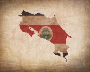 Map with Flag Overlay Costa Rica | Obraz na stenu