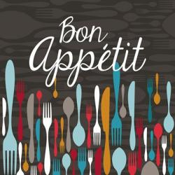Bon Appetit Cutlery Grey | Obraz na stenu