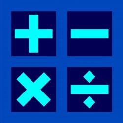 Math Symbols Square - Blue | Obraz na stenu