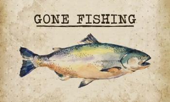 Gone Fishing Salmon Color | Obraz na stenu