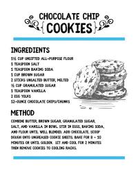 Chocolate Chip Cookies Recipe White Background | Obraz na stenu