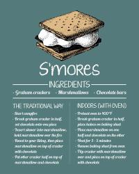 S'mores Recipe Blue Background | Obraz na stenu