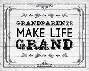 Grandparents Make Life Grand - Painted Wood Background | Obraz na stenu