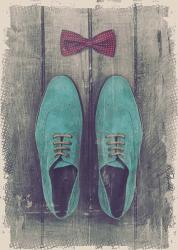 Vintage Fashion Bow Tie and Shoes - Blue | Obraz na stenu