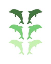 Leaping Dolphins - Green | Obraz na stenu