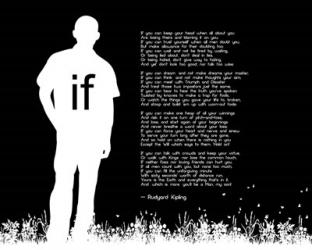 If by Rudyard Kipling - Man Silhouette Black | Obraz na stenu