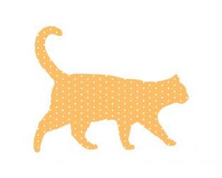 Dot Pattern Cat - Orange | Obraz na stenu