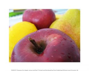 Closeup of an Apple, Lemon and Pear | Obraz na stenu