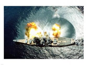 USS Iowa Firing Guns | Obraz na stenu