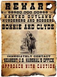 Bonnie and Clyde Wanted Poster | Obraz na stenu